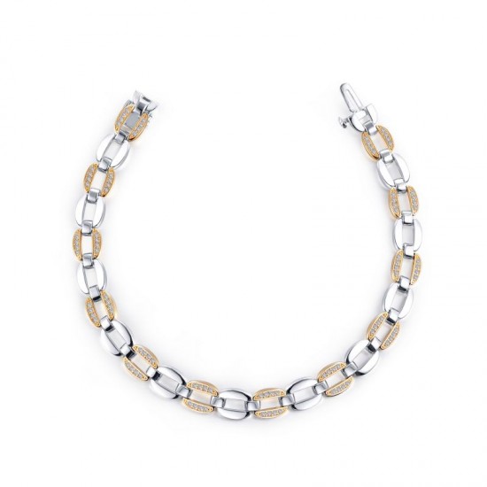 Two-tone Paperclip Link Bracelet