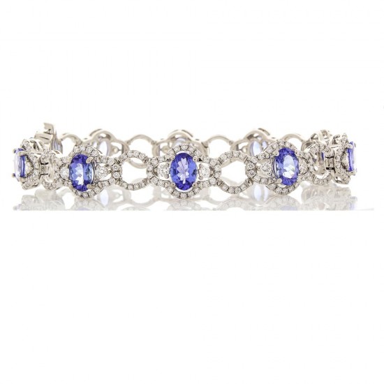 18K White Gold Tanzanite Gemstone Bracelet