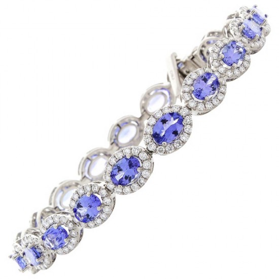 18K White Gold Tanzanite Gemstone Bracelet