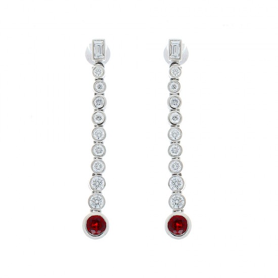 14K White Gold Sapphire Gemstone Earrings