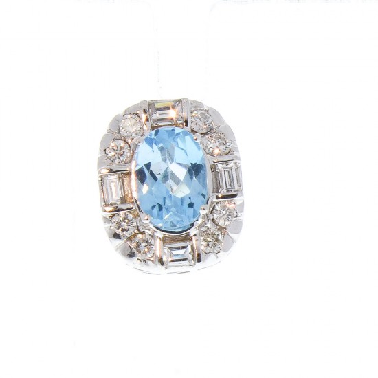 14K White Gold Topaz Gemstone Earrings