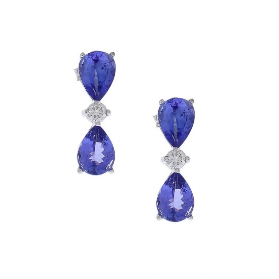 18K White Gold Tanzanite Gemstone Earrings