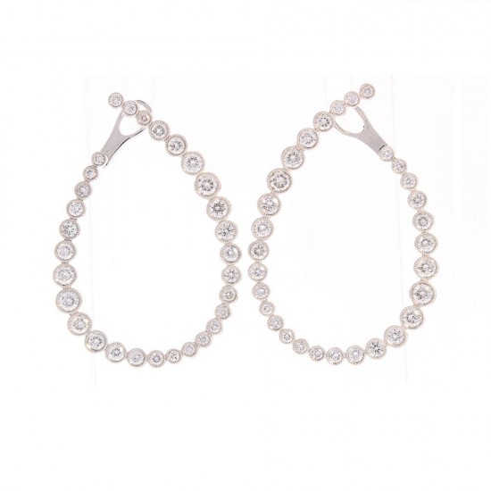 18K White Gold Diamond Gemstone Earrings