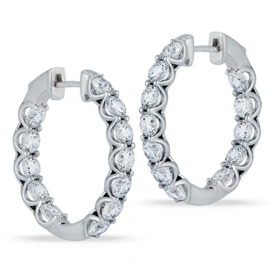 Lab Grown Diamond Inside out Hoop Earrings