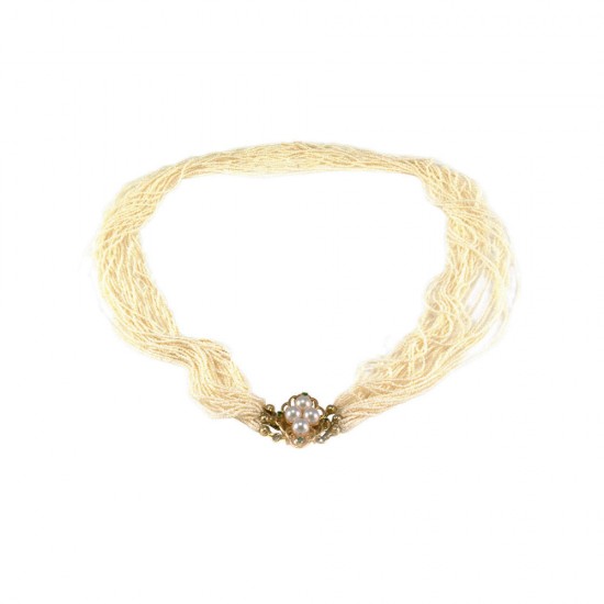 14K Yellow Gold Pearl Gemstone Necklace
