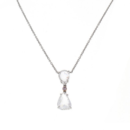 Platinum Diamond Gemstone Necklace