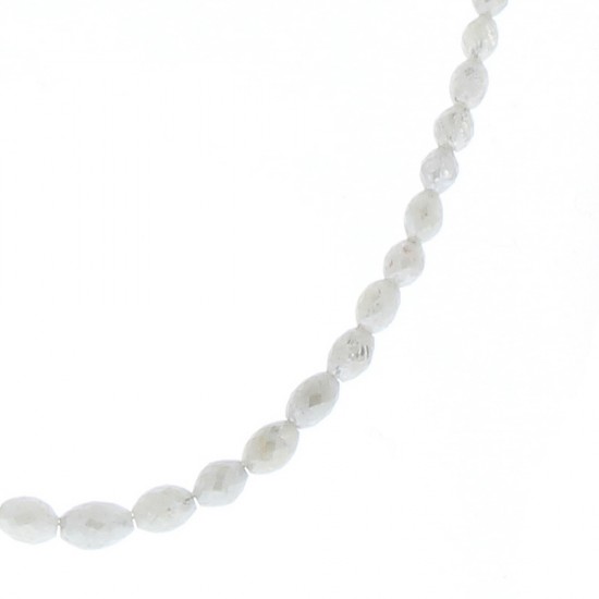 14K White Gold Diamond Gemstone Necklace