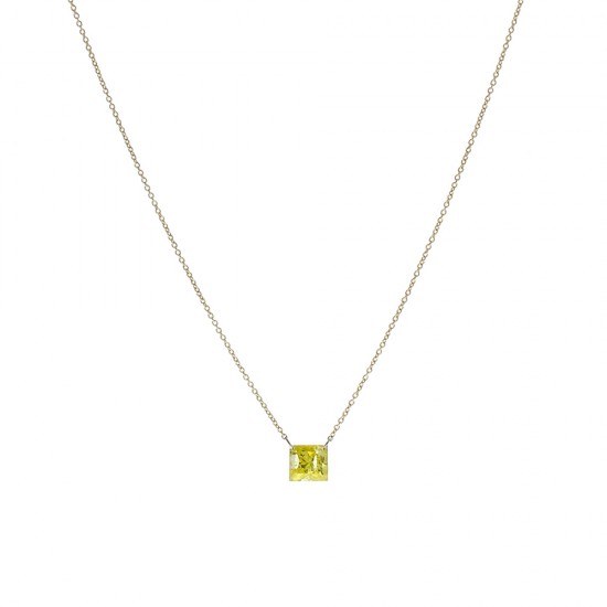 14K Yellow Gold Diamond Gemstone Necklace