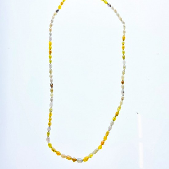 14K White Gold Diamond Gemstone Necklace