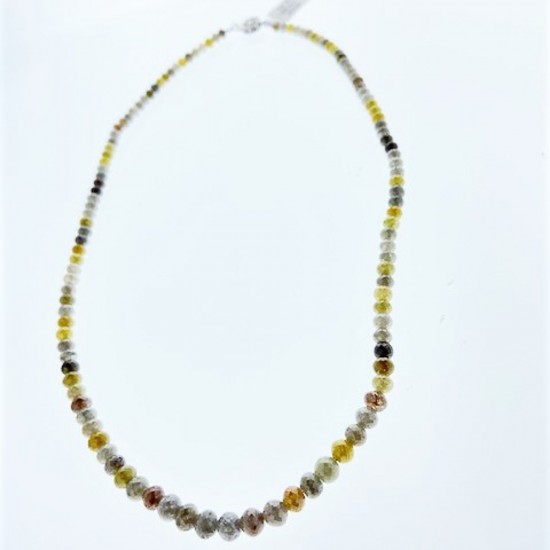 14K White Gold Diamond Gemstone Necklace