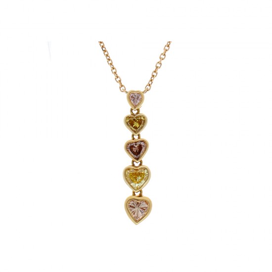 18K Yellow Gold Diamond Gemstone Pendant