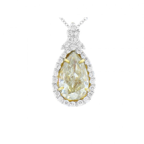 Platinum Diamond Gemstone Pendant