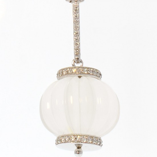 14K White Gold Quartz Gemstone Pendant