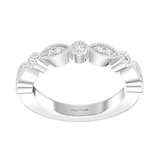 White Gold Bridal Stackable Band Ring 0.18 CT