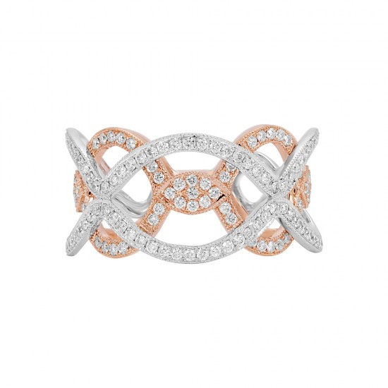 White Gold Diamond Fashion Ring  3/4 CT