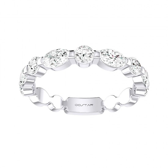 White Gold Diamond Semi-Mount Band 1.00 CT