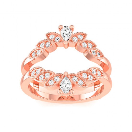 Rose Gold Semi-Mount Diamond Ring 0.35 CT