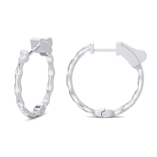 White Gold Diamond Huggies  0.40 CT