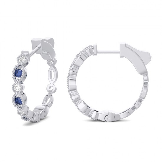 White Gold Diamond Huggies  0.35 CT
