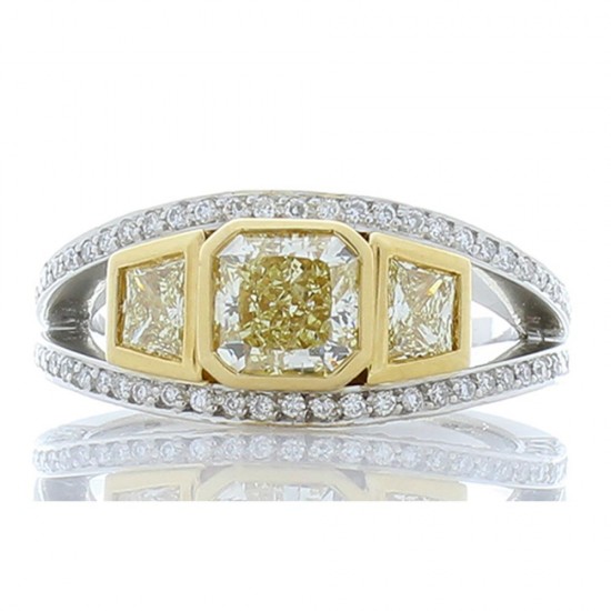 Platinum Diamond Gemstone Ring