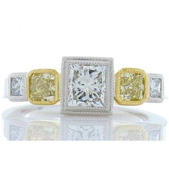 Platinum Diamond Gemstone Ring