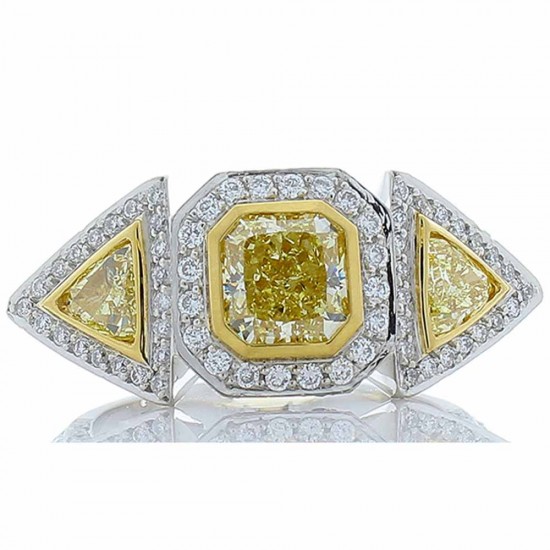 Platinum Diamond Gemstone Ring