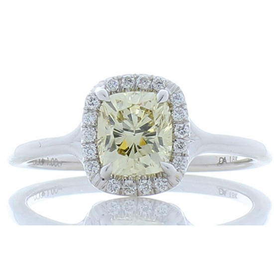 18K White Gold Diamond Gemstone Ring