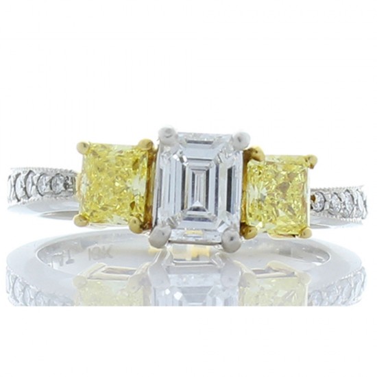 Platinum Diamond Gemstone Ring