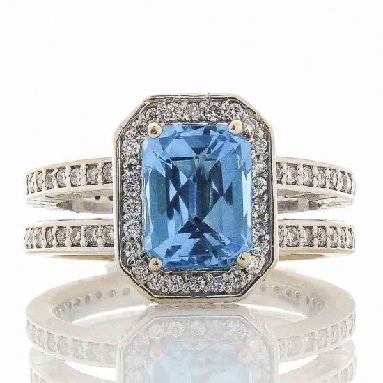 18K White Gold Topaz Gemstone Ring