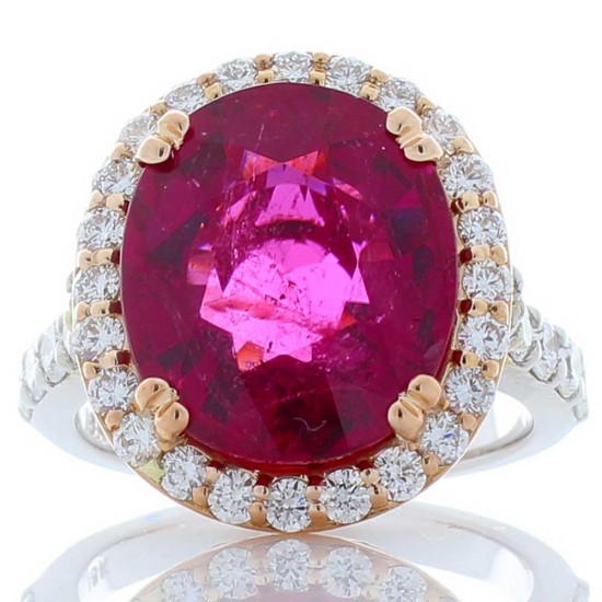 18K White Gold Tourmaline Gemstone Ring