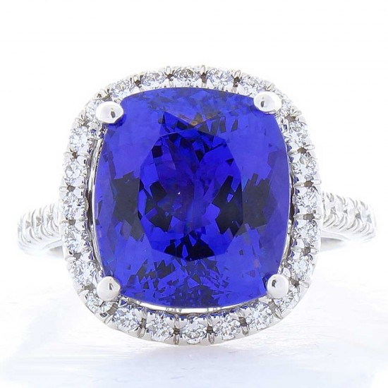 14K White Gold Tanzanite Gemstone Ring