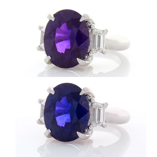 Platinum Sapphire Gemstone Ring