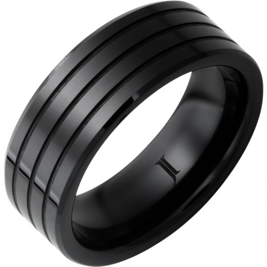 Black Diamond Ceramic&trade; Three Groove Ring