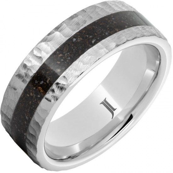 Serinium&reg; Ring with Grey Dinosaur Bone Inlay