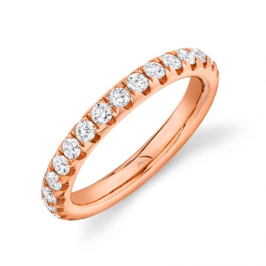 1.21ct 14k Rose Gold Diamond Eternity Band Size 7