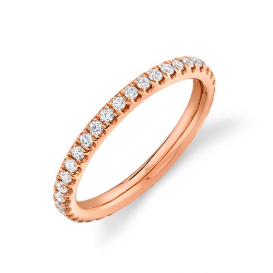 0.58ct 14k Rose Gold Diamond Eternity Band Size 7