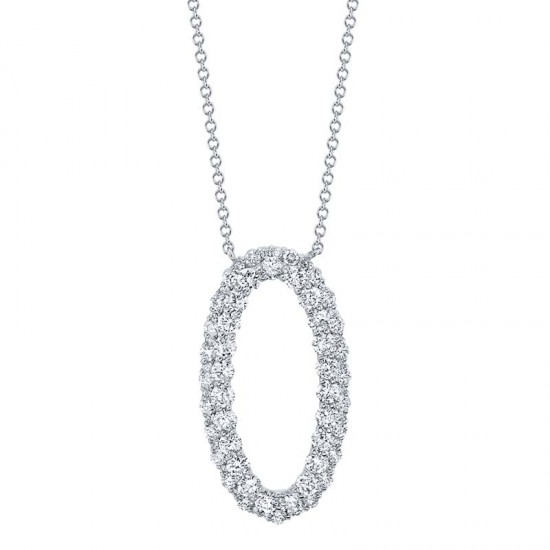 1.33ct 14k White Gold Diamond Oval Necklace