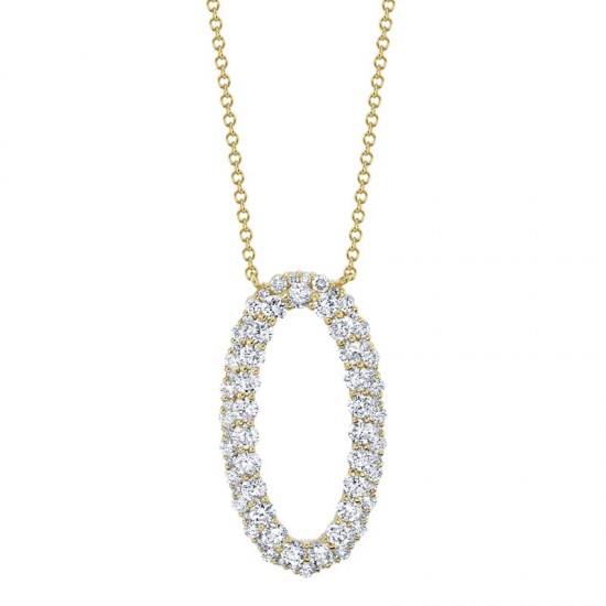 1.33ct 14k Yellow Gold Diamond Oval Necklace