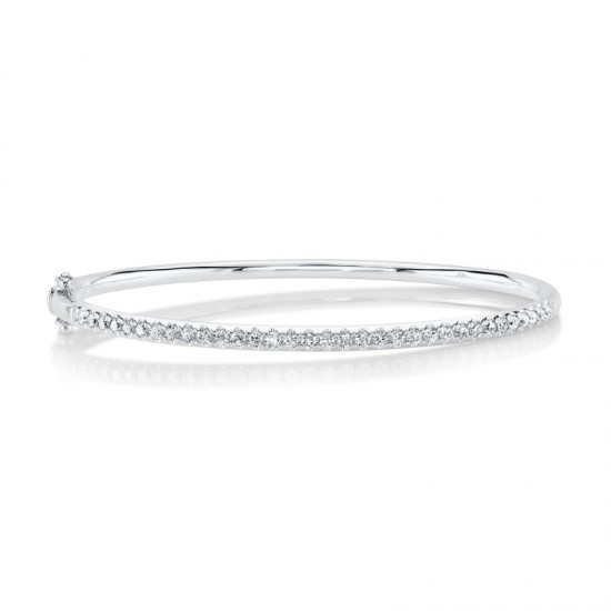 0.88ct 14k White Gold Diamond Bangle