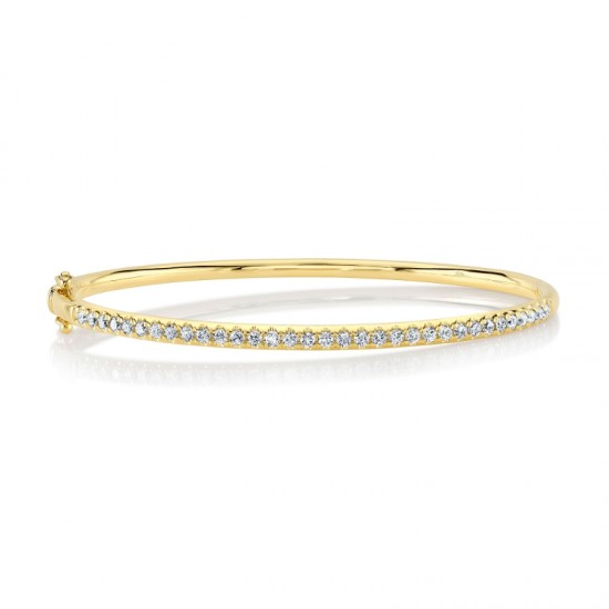 0.88ct 14k Yellow Gold Diamond Bangle