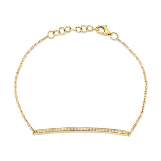 0.17ct 14k Yellow Gold Diamond Bar Bracelet