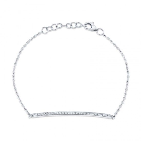 0.17ct 14k White Gold Diamond Bar Bracelet