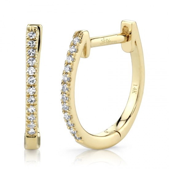 0.08ct 14k Yellow Gold Diamond Huggie Earring