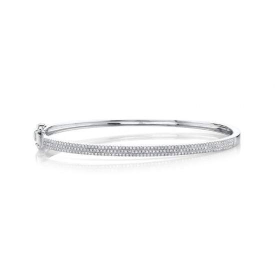 0.52ct 14k White Gold Diamond Pave Bangle