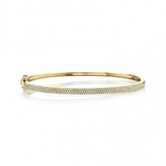 0.52ct 14k Yellow Gold Diamond Pave Bangle