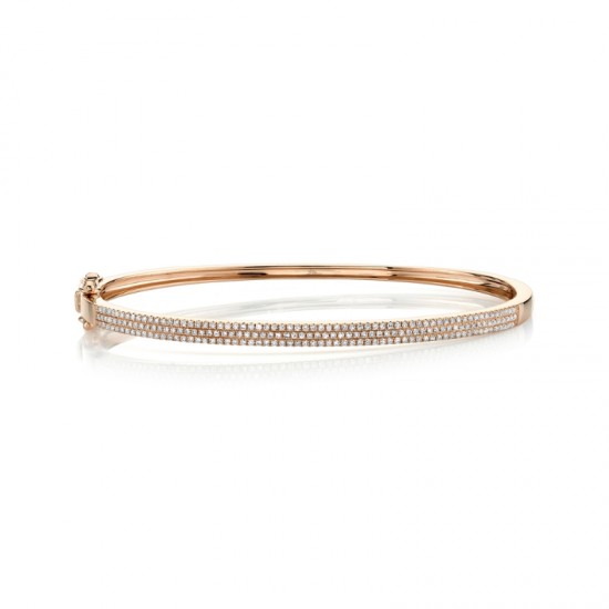 0.52ct 14k Rose Gold Diamond Pave Bangle