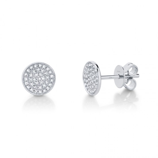 0.17ct 14k White Gold Diamond Pave Stud Earring