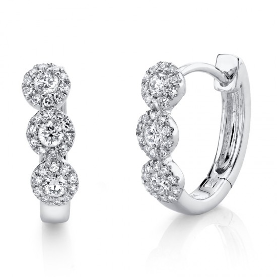 0.37ct 14k White Gold Diamond Huggie Earring