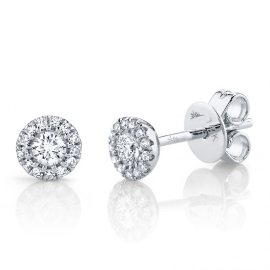 0.24ct 14k White Gold Diamond Stud Earring