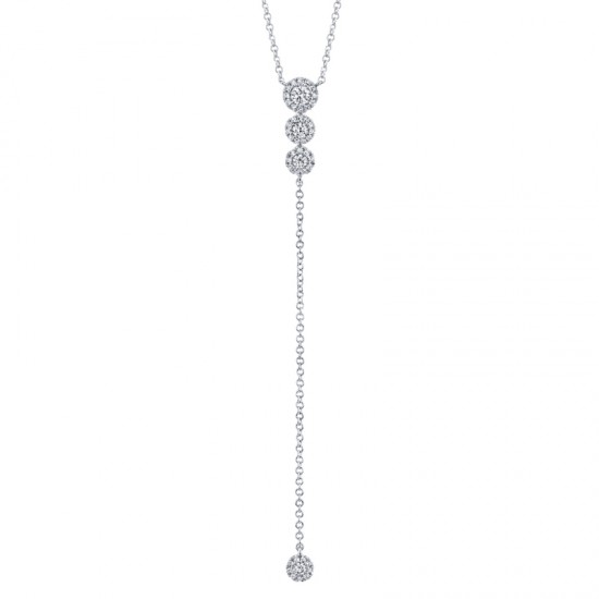 0.29ct 14k White Gold Diamond Lariat Necklace